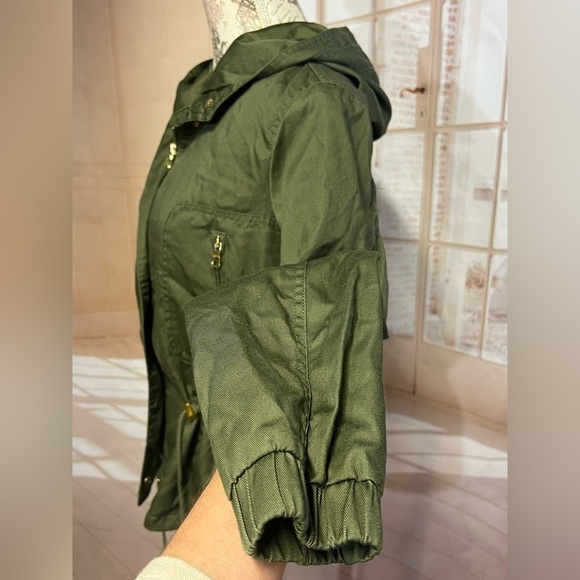 🛍️THERAPY Olive green cinch waist full zip jacket size L.‎ - Picture 4 of 13